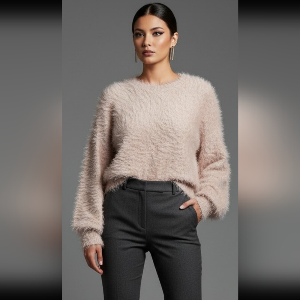 Zara Blush Pink Fuzzy Sweater